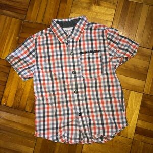 Calvin Klein Jeans Red and Black Button Down Shirt